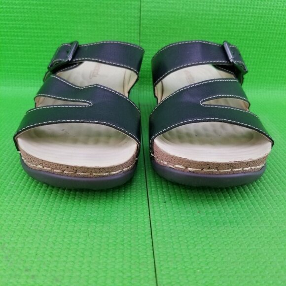 ✅Patrizia Spring Step WILDLAND Black Wedge Slide Slip On Strap Sandal Womens 37 - Picture 5 of 16